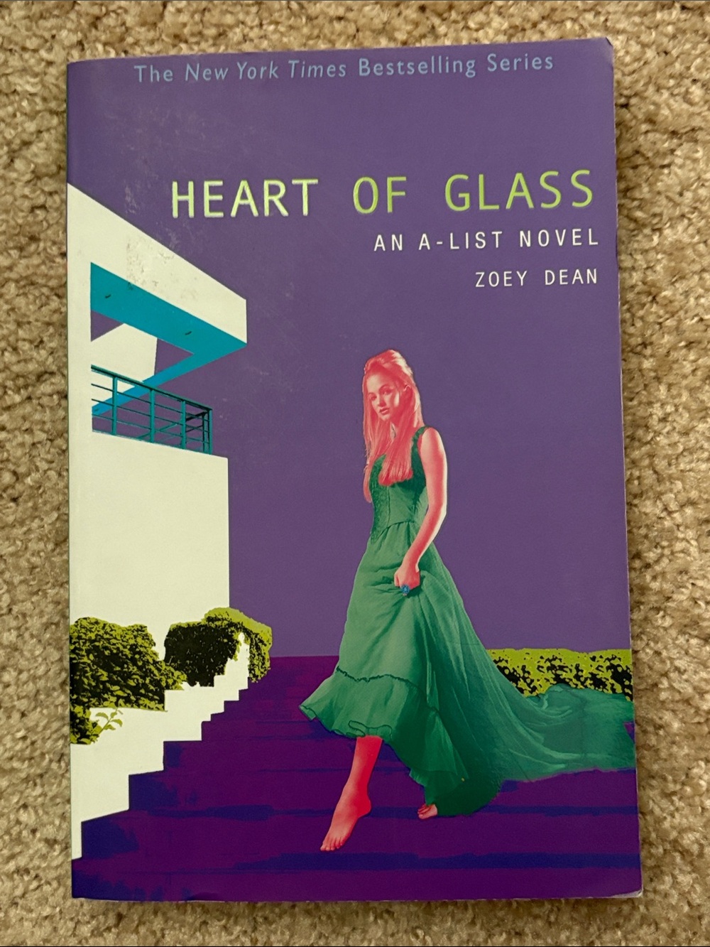 Heart of Glass by Zoey Dean - Purple Cover with Green Dress Artwork